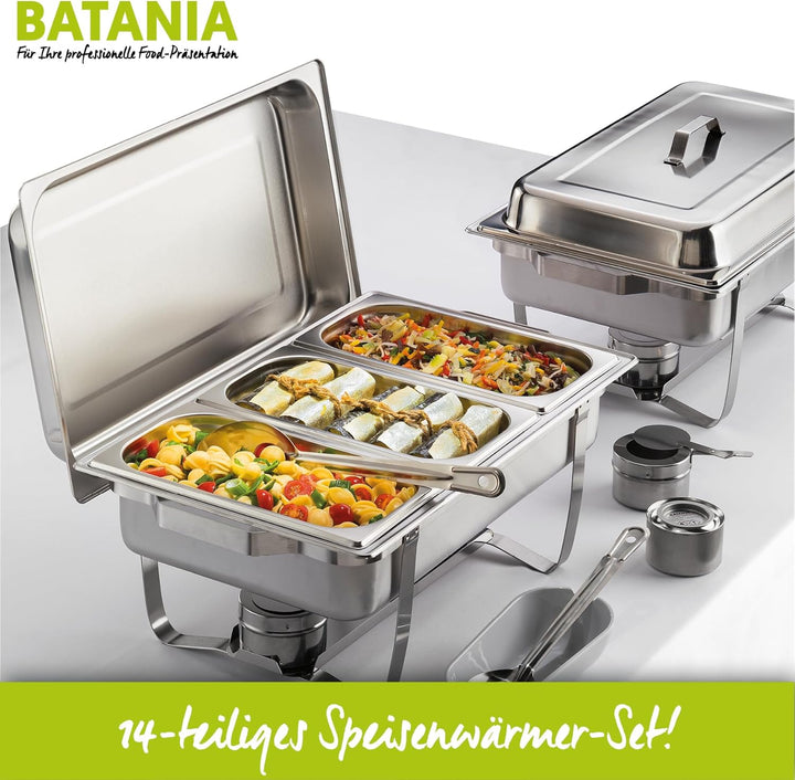 Batania 2 Chafing Dish/Speisewärmer 14 teilig Exklusiv
