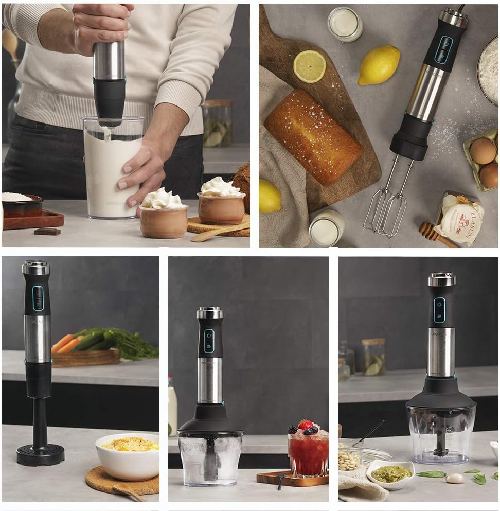 Cecotec Stabmixer Power TitanBlack 1500 XL PerfectCream&Crush. 1500 W, CrossBlades Technologie mit 4