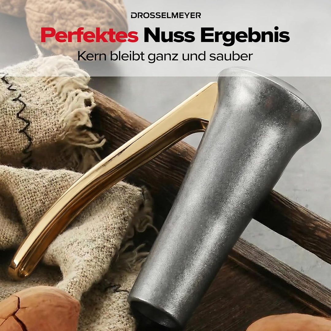 Drosselmeyer Edelstahl Design Nussknacker | Effektiv auf alle Grössen von Nüssen mit minimalem Aufwa