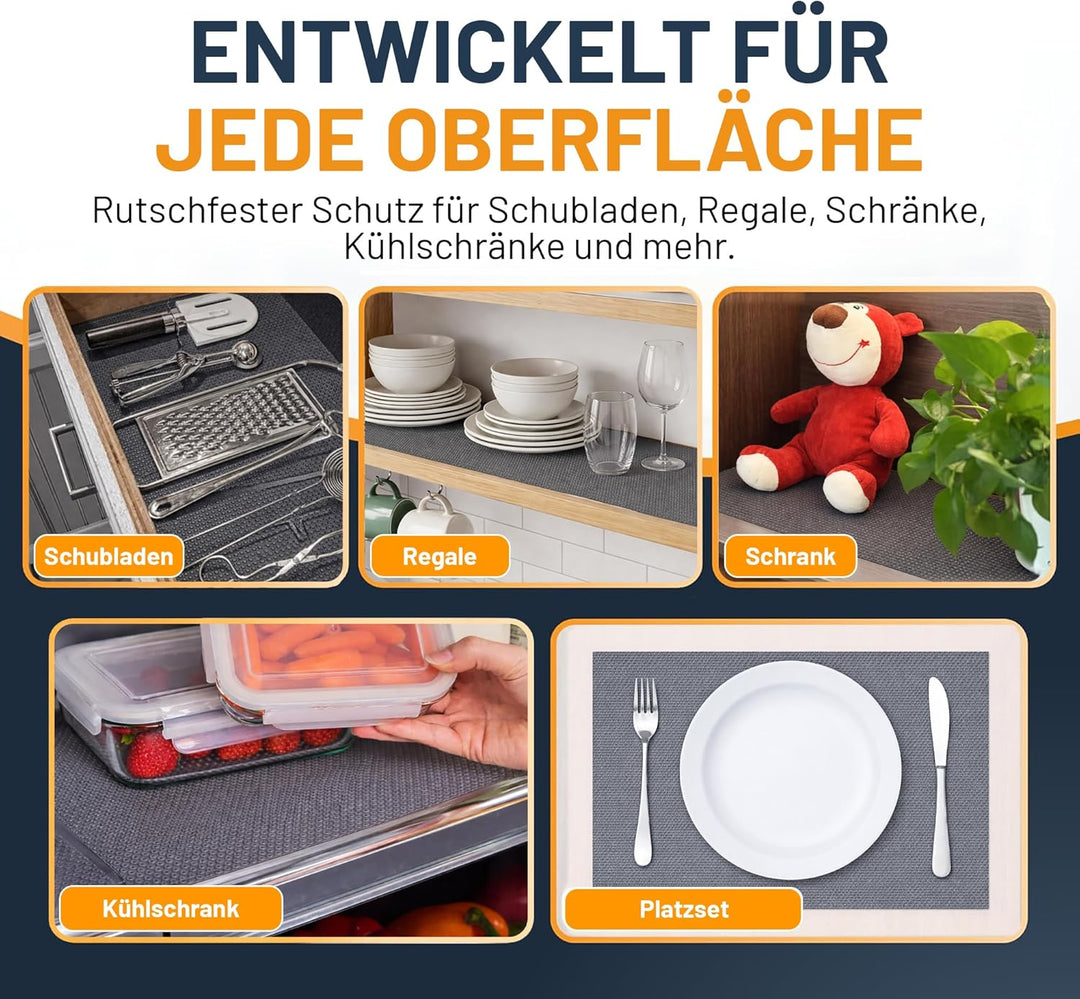 Schubladenmatte von Linda's Essentials (44.5 x 500 cm) - Antirutschmatte Schubladen Schrankfolie Sch