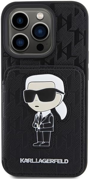 CG MOBILE Karl Lagerfeld Saffiano Hartschale mit Kartenfach für iPhone 15 Pro