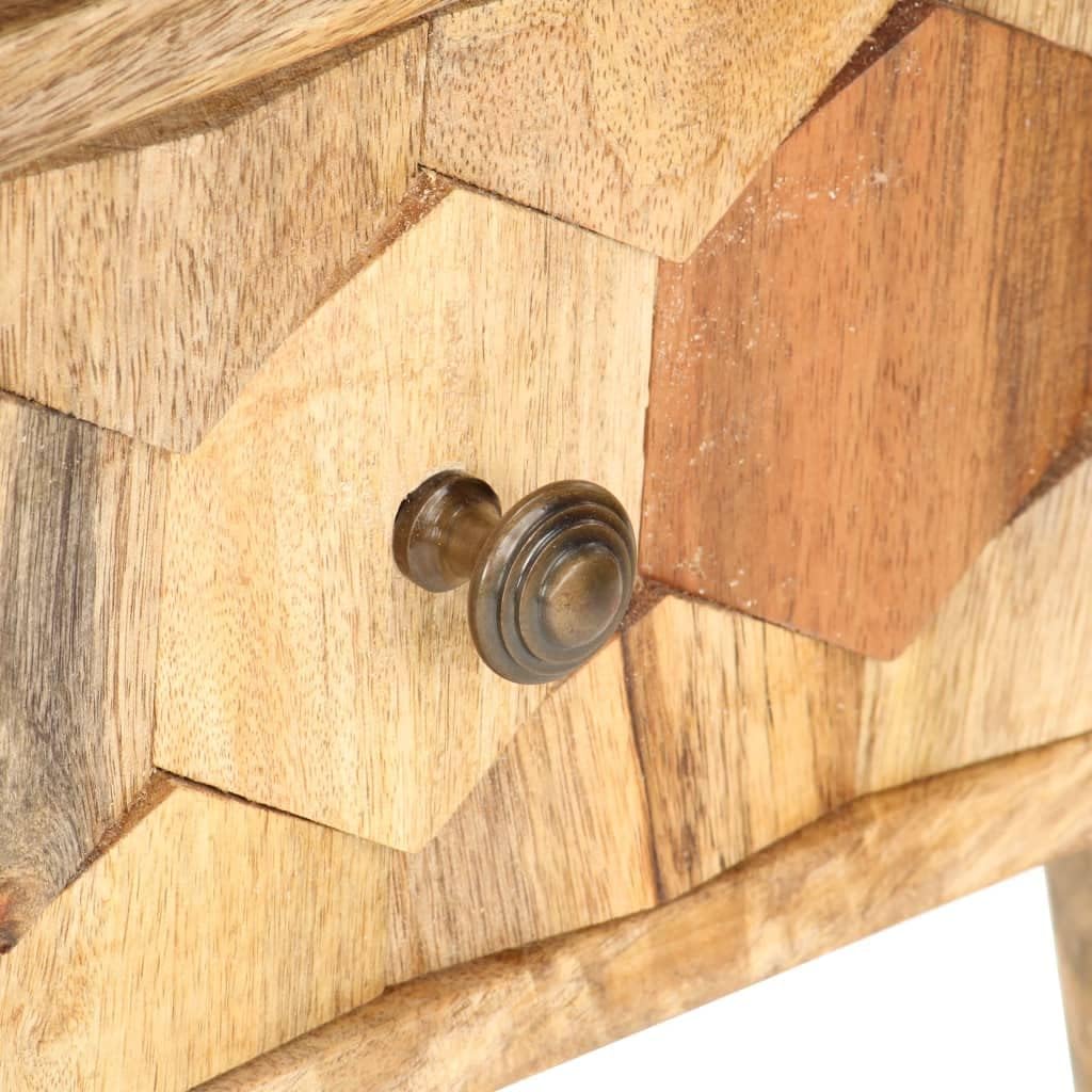vidaXL Mangoholz Massiv TV Schrank mit 2 Türen 2 Fachböden Lowboard TV Möbel Sideboard Fernsehtisch