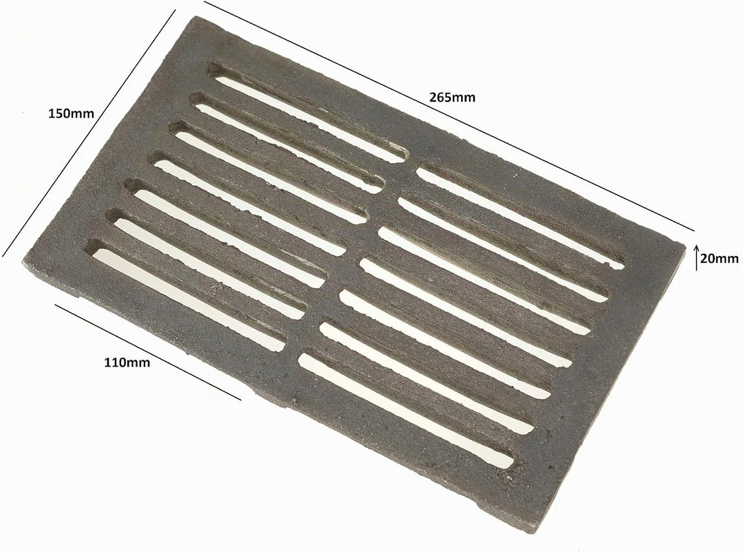 Gusseisen Kaminofen-Rost – Kleiner Ersatz-Rost 265 x 150 mm für Kamin, Küchenofen oder Holzheizung –