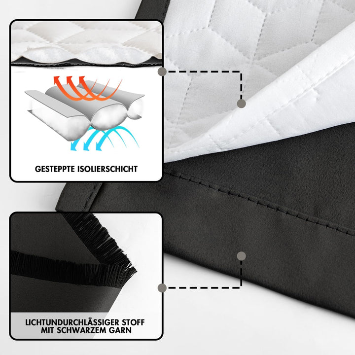 MIULEE Vorhänge Doppellagige Thermovorhang Gegen Kälte und Hitze, 1 Stück Dicker Thermovorhang Kälte