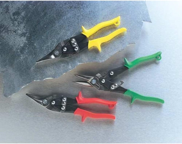 Wiss M1R 248mm/ 9-3/4-Inch MetalMaster Compound Action Aviation Snips, Cuts Straight to Left-Red Rot