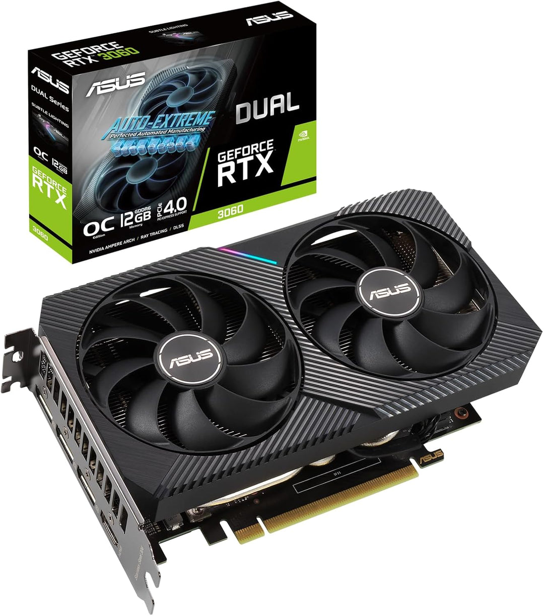 ASUS GeForce Dual RTX 3060 12GB V2 OC Edition Gaming Grafikkarte (GDDR6 Speicher, PCIe 4.0, 1x HDMI