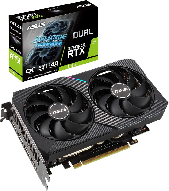 ASUS GeForce Dual RTX 3060 12GB V2 OC Edition Gaming Grafikkarte (GDDR6 Speicher, PCIe 4.0, 1x HDMI