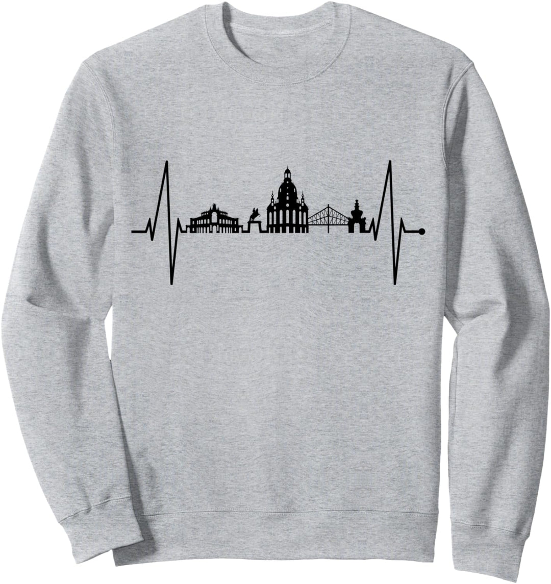 Dresden Skyline Herzschlag Dresdener Herz Ich Liebe Dresden Sweatshirt