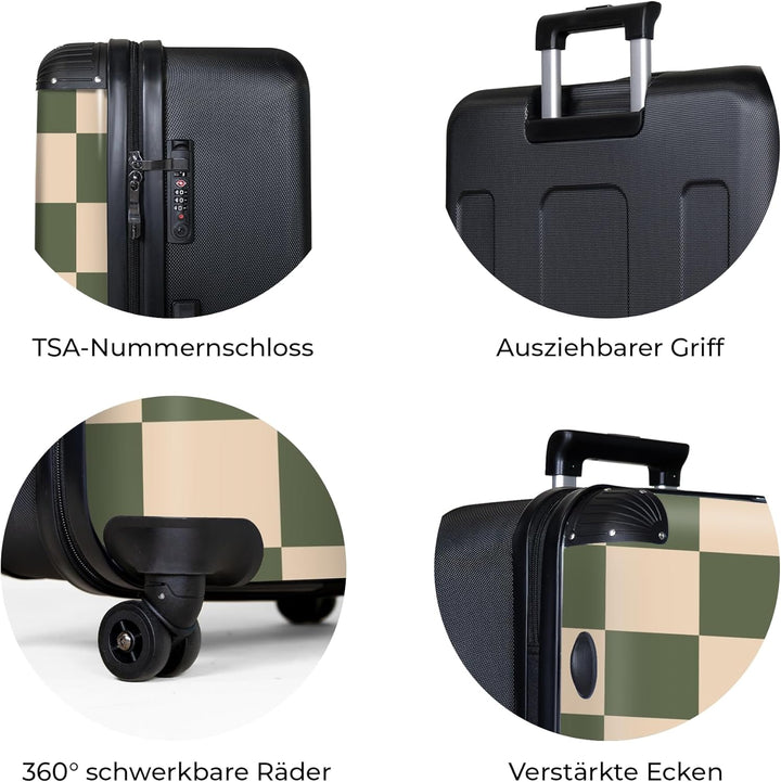 NoBoringSuitcases.com® Koffer XL Gross 77x51.5x28 cm Reisekoffer mit 4 Rollen Leicht Trolley Hartsch