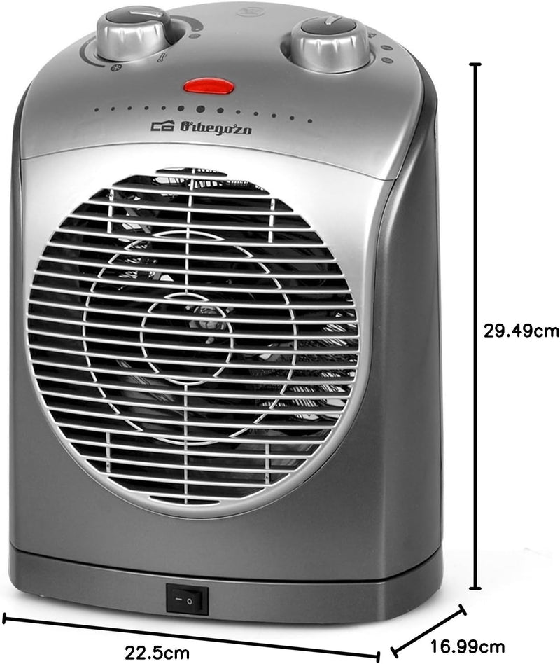 Orbegozo FH5022 Vertikaler Thermoventilator, 2.200 W, 2 Einstellungen, Kaltluft, Thermostat, oszilli