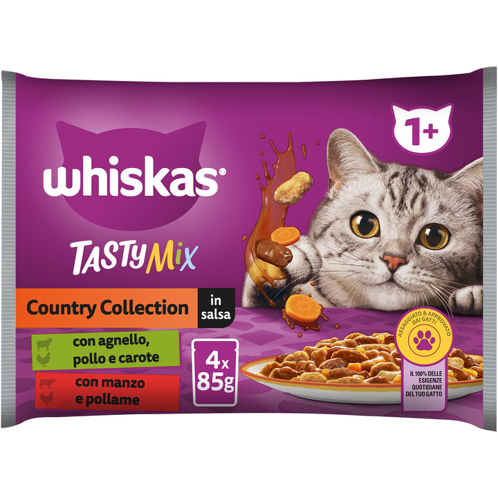 Whiskas Nassfutter für Katzen, Kollektion Country in Sosse, 13 x 4 x 85 g Whiskas Tasty Mix Country