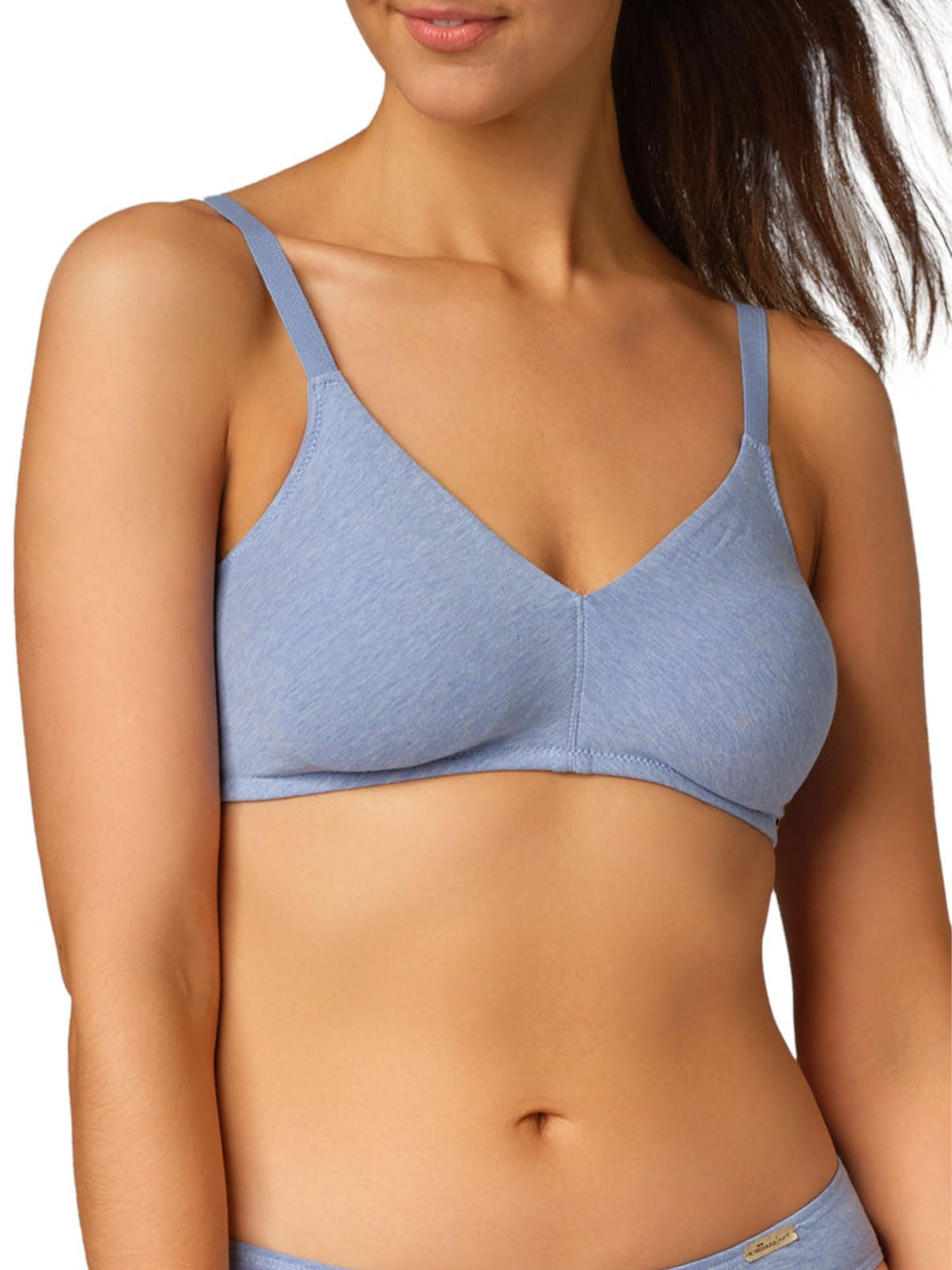 Comazo Earth Damen Soft BH ohne Bügel 1732764 70A Blau-melange, 70A Blau-melange