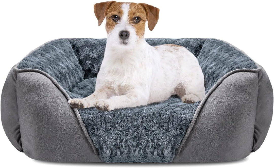 JOEJOY Hundebett Mittelgrosse Hunde, rutschfest Hundebetten Anti-Angst Hundekorb, Weich Rosensamt Hu