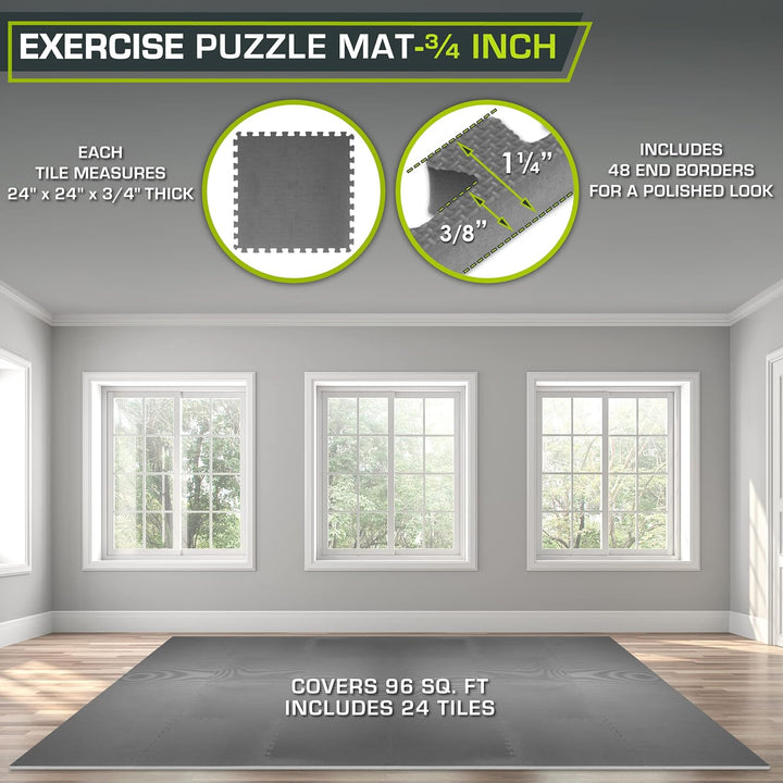 ProsourceFit extra Dicke Puzzle-Übungsmatte, Eva-Schaumstoff, ineinandergreifende Fliesen für schütz