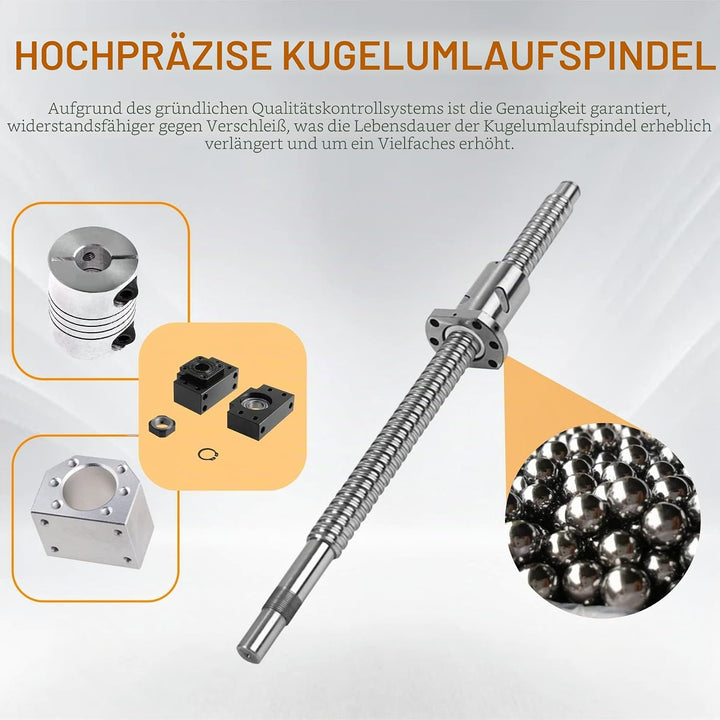CNCYEAH SFU2005 Kugelschrauben-Set 1000mm Linearführung mit 2005 Schraubenmuttergehäuse + Kugelmutte