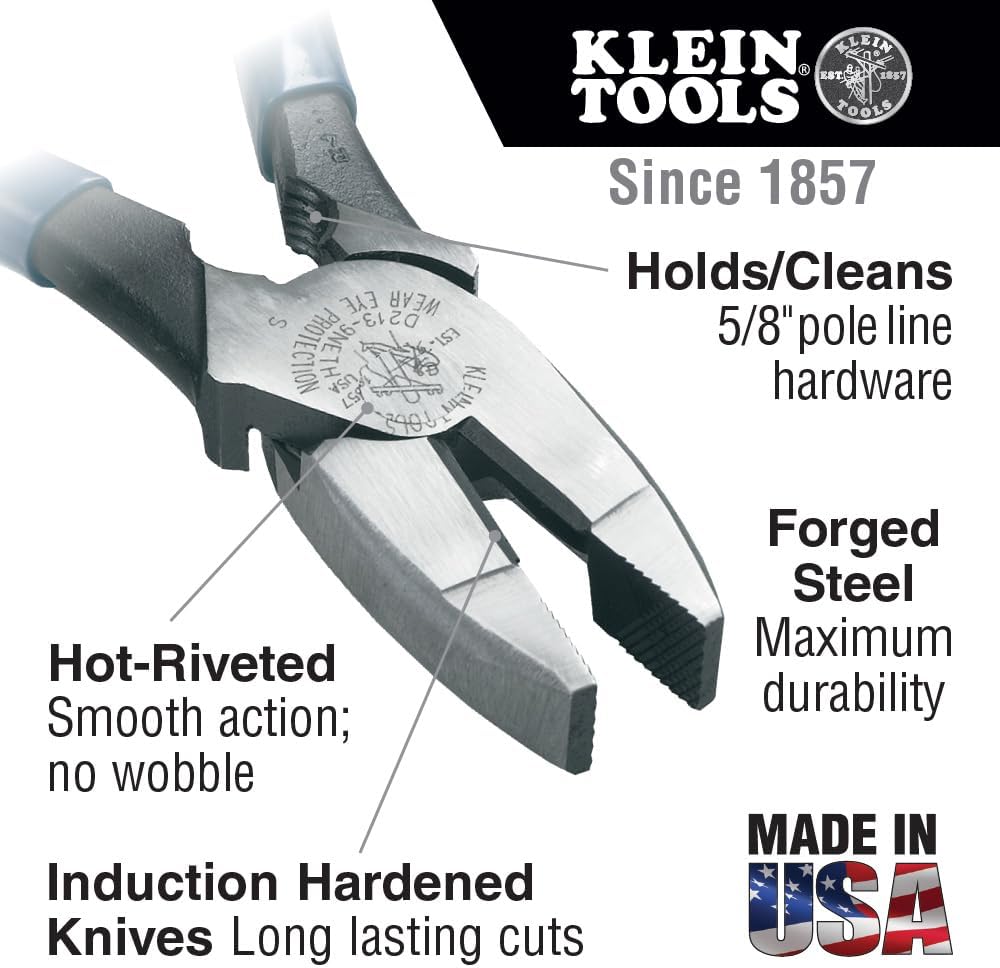 Klein Tools D213–9 ne-cr 9 Zoll Hohe Hebelwirkung Seite Schneiden und Stecker Crimpen Zange, D2000-9