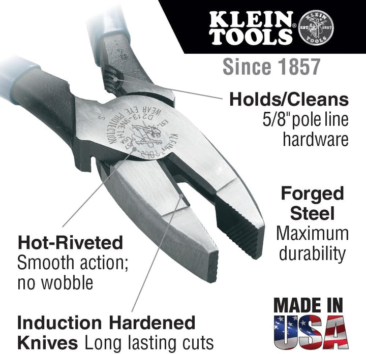Klein Tools D213–9 ne-cr 9 Zoll Hohe Hebelwirkung Seite Schneiden und Stecker Crimpen Zange, D2000-9