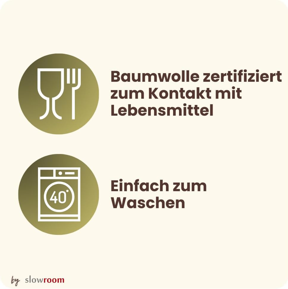 slowroom Brotbeutel zur Brotaufbewahrung und Frischhalten 3 in 1 - Brotkorb Stoff - Brottasche aus B
