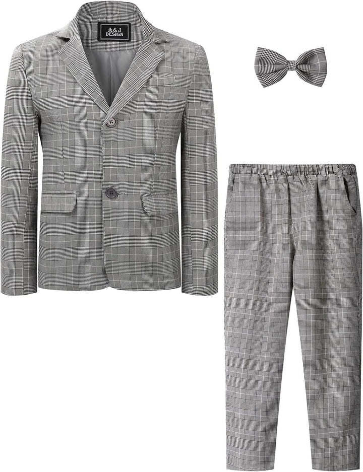 mintgreen Jungen Anzug Blazer 2PCS Gentleman Tuexdo Sätze Blazer + Hose + Fliege 5-12 Jahre 116-122