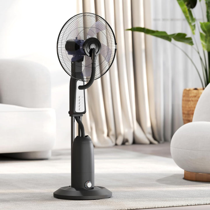 HOMCOM Ventilator mit Wasserkühlung, Standventilator mit Verstellbar Sprühnebel, 3 Geschwindigkeiten