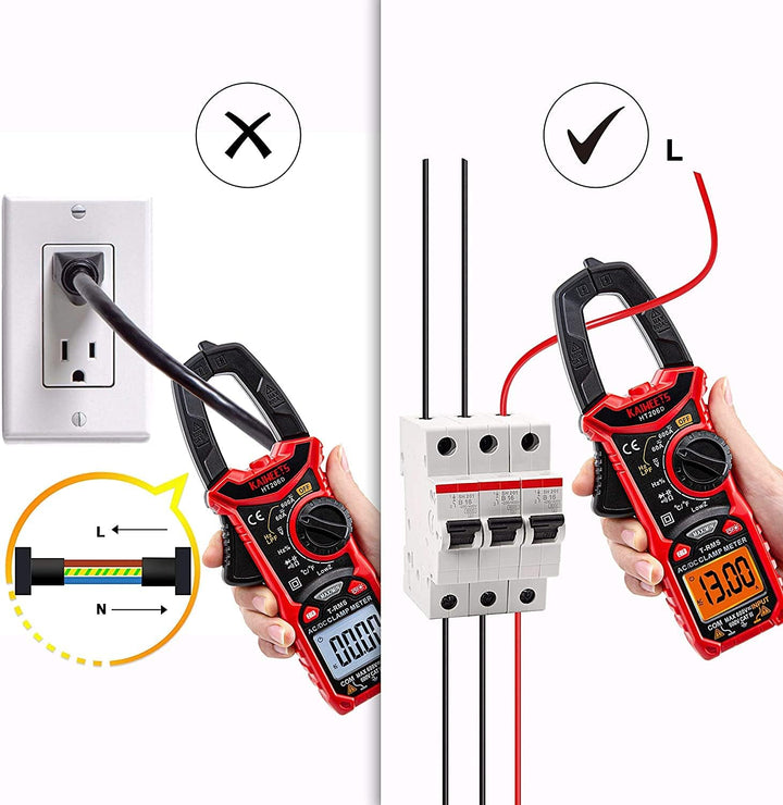KAIWEETS HT206D Stromzange, Strommessgerät DC/AC Strom: 0-600A, Zangenmultimeter True-RMS 6000 Count