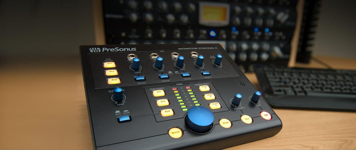 PreSonus Monitor Station V2, Desktop Studio Kontrollzentrum mit Monitor Lautstärkeregler und Kopfhör