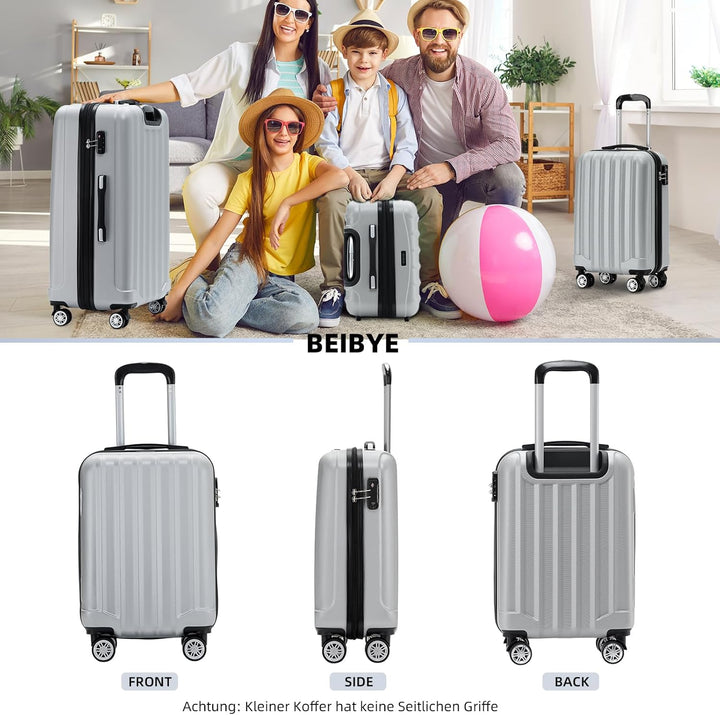 BEIBYE TSA-Schloss 2080 Hangepäck Zwillingsrollen Reisekoffer Koffer Trolley Hartschale Handgepäck M