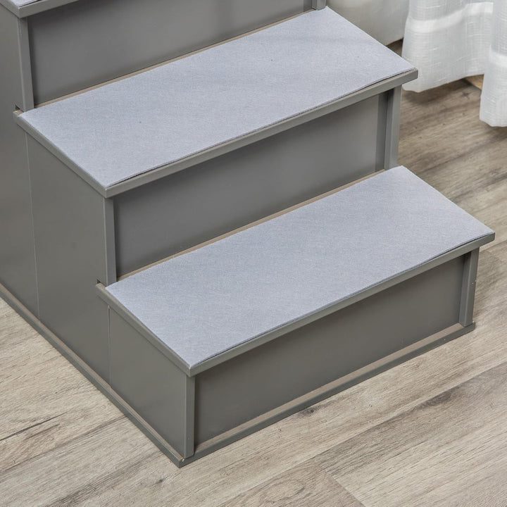 PawHut Haustiertreppe 4-stufige Hundetreppe Katzentreppe Einstiegshilfe mit Rutschfester Matte Haust