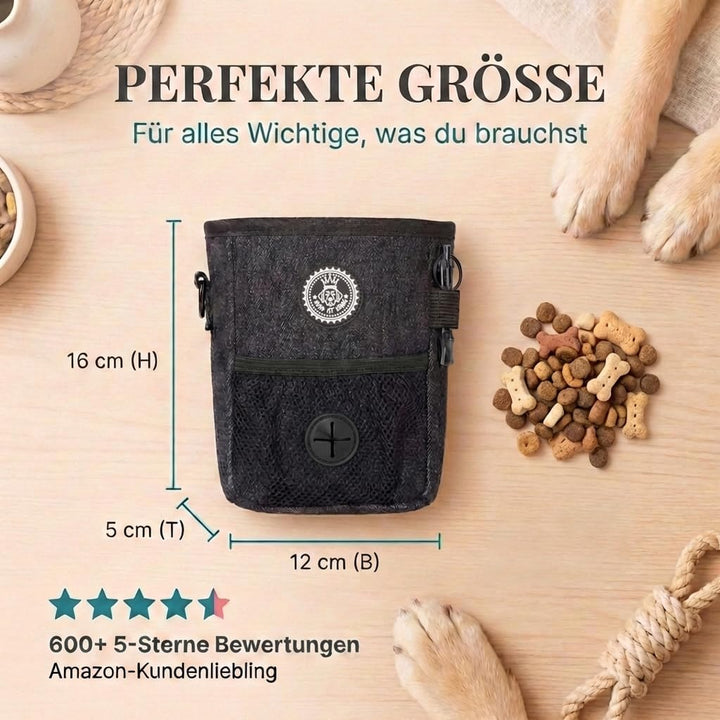 HUND IST KÖNIG® Leckerlibeutel für Hunde-Training - Robuster Futterbeutel Hunde, kompakt & funktiona