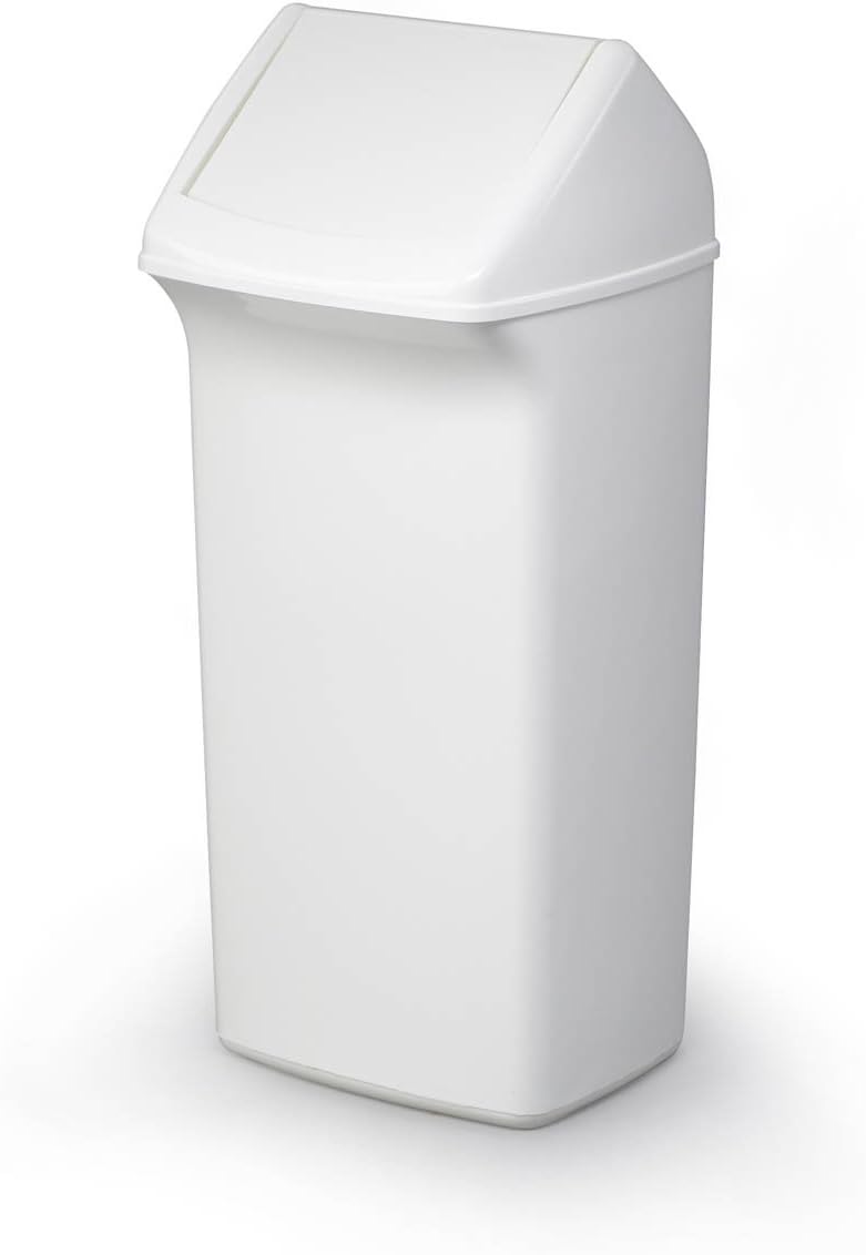 Durable Abfallbehälter mit Schwingdeckel Durabin Flip, 40 Liter, 1 Stück, weiss, 1809798010, Weiss