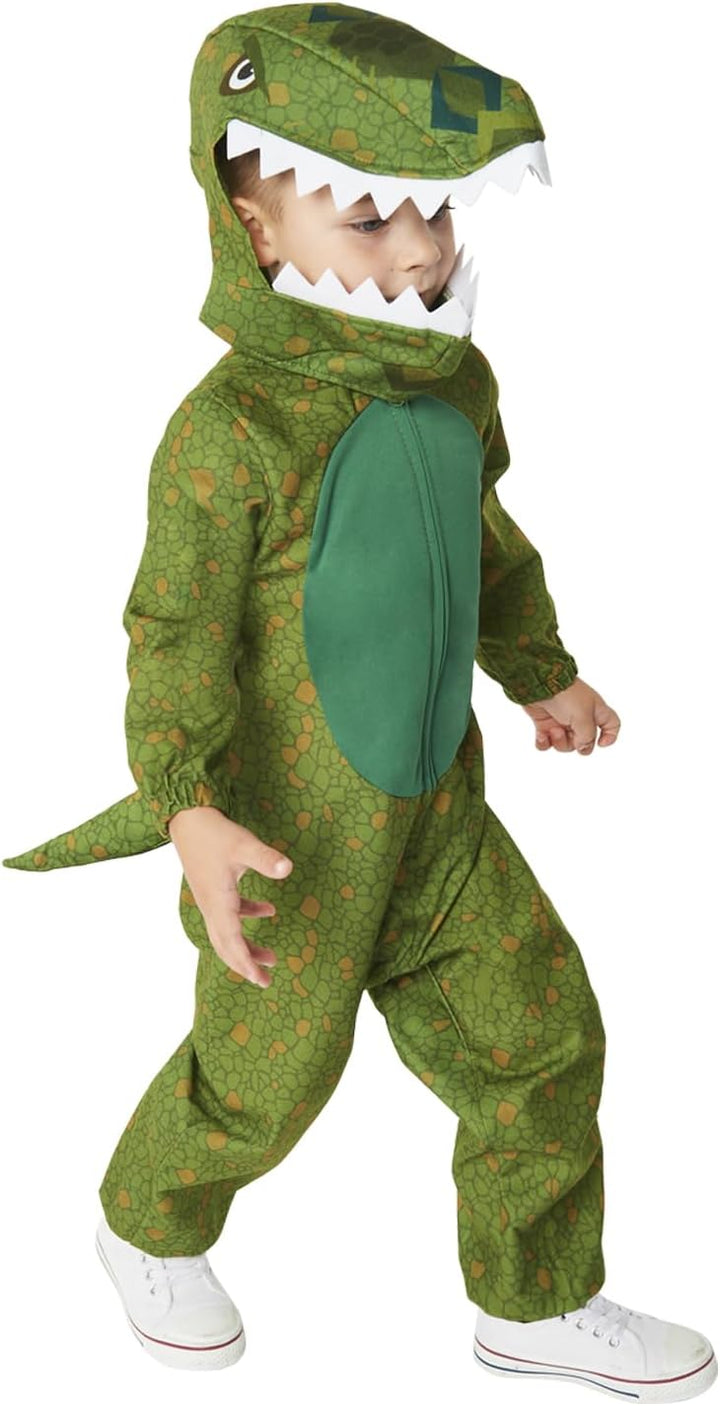 Amscan - Unisex Kids Green Dinosaur Onesie Age: 3-12 Years 128, 128