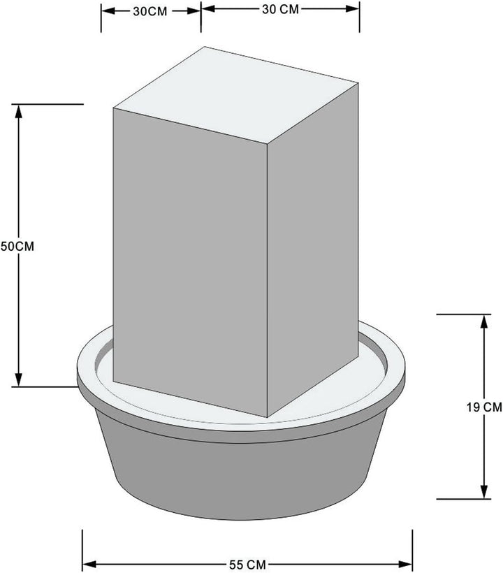 KÖHKO® Würfelbrunnen „Peru“ Höhe 69 cm Gartenbrunnen 31005 aus Cortenstahl mit LED-Beleuchtung, Höhe