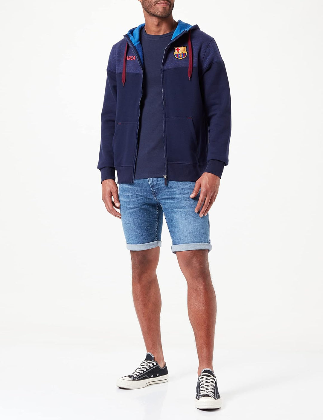 FCB Herren Sudadera Abierta Capucha Nº 2 (Nuevo Diseño) Kapuzenpullover (1er Pack) XL Marineblau, XL