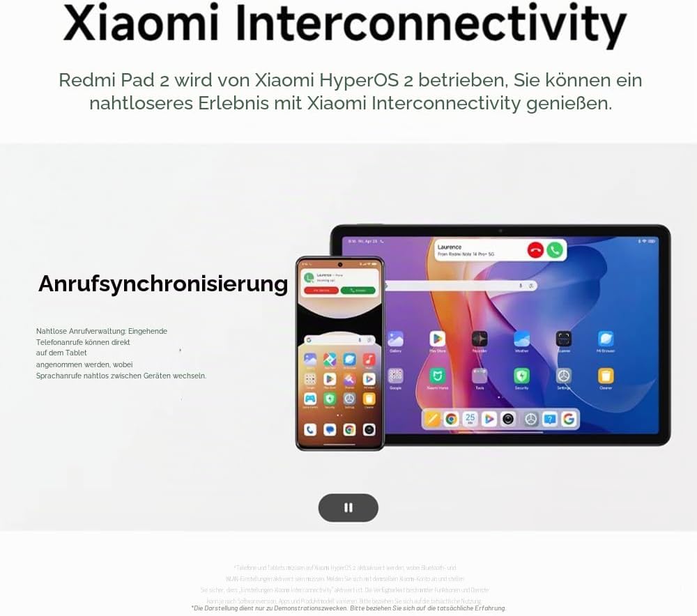 XIAOMI Redmi Pad 2 8 GB + 256 GB Tablet, 11 Zoll 2,5K 90 Hz Display, Mediatek Helio G100 Ultra, Lila
