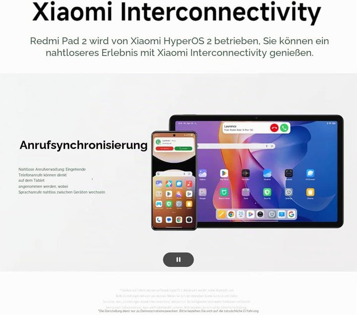 XIAOMI Redmi Pad 2 8 GB + 256 GB Tablet, 11 Zoll 2,5K 90 Hz Display, Mediatek Helio G100 Ultra, Lila