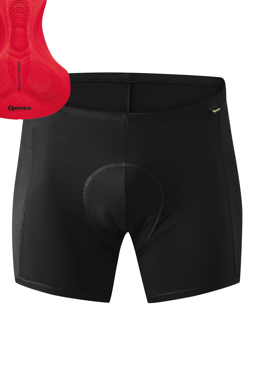 Gonso Herren Fahrradhose Sitivo XXL Black / Fire, XXL Black / Fire
