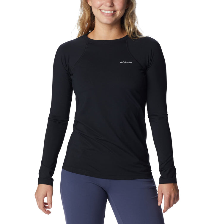 Columbia Baselayer für Damen, Midweight Stretch Long Sleeve Top, Polyester, 1639021 XS Black (New Co