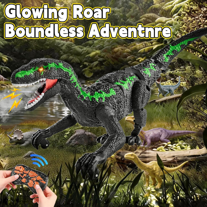 Fernsteuerungs-Dinosaurier für Kinder ab 3, 2,4 GHz RC-Dino mit 3D-Augen & 3 Geräuschen, interaktive