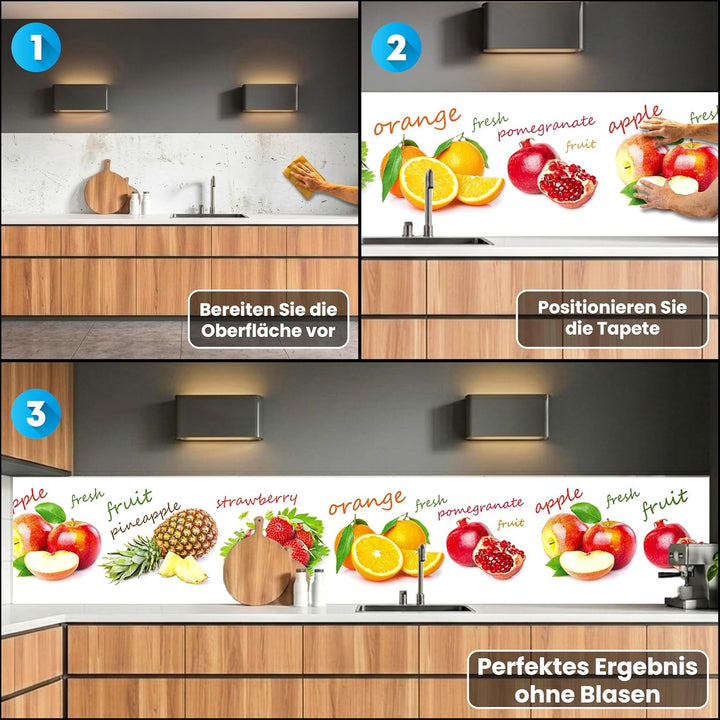 DIMEX Küchenrückwand Folie selbstklebend FRÜCHTE Mix | Klebefolie - Dekofolie - Spritzschutz für Küc