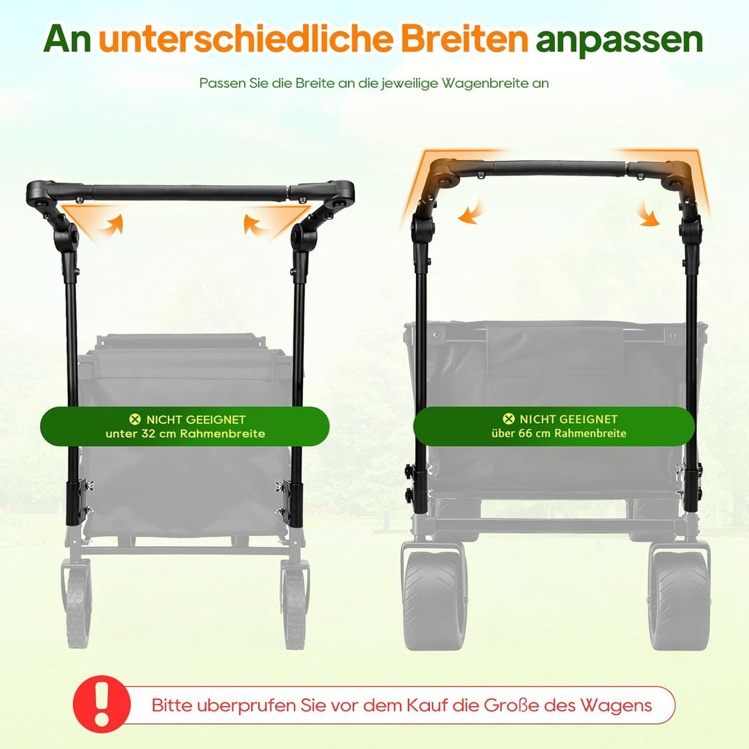 Upgrade Bollerwagen Schiebegriff Griff Ersatz, Klappbarer Handgriff, Ergonomischer Kinderwagengriff