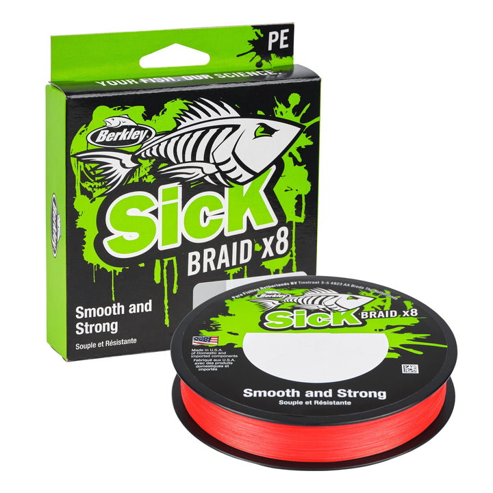 Berkley Sick Braid – 8-fach geflochtene Angelschnur, super glattes 8-fach Multifaden PE Raubfischgef