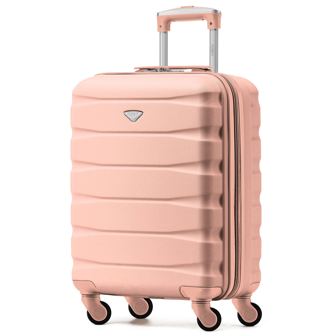 Flight Knight Leichte 4-Rad-ABS-Hartschalenkoffer Handgepack, zugelassen fur uber 30 Fluggesellschaf