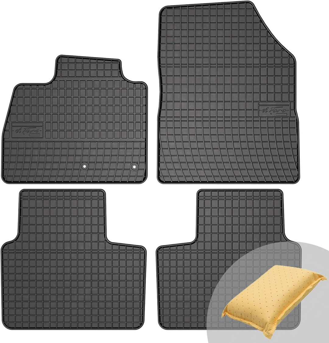 FROGUM EL Toro Gummimatten Ganzjähriges-Set von Autofussmatte Auto Fussmatten für Renault Scenic IV