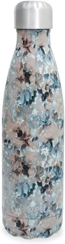 S'well Edelstahl-Wasserflasche, 482 ml, Forest Bloom, dreilagig, vakuumisolierte Behälter, hält Getr