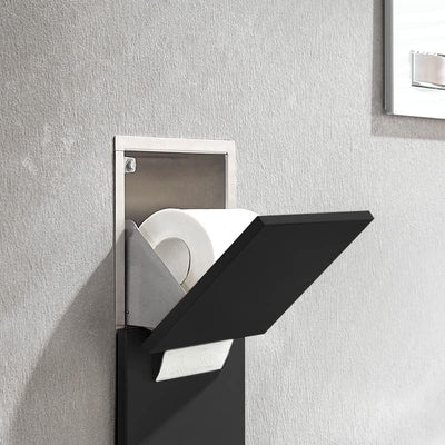 Emco ASIS Pure Unterputz-Schrankmodul für Klobürstengarnitur, Badezimmerschrank mit Toilettenpapierh