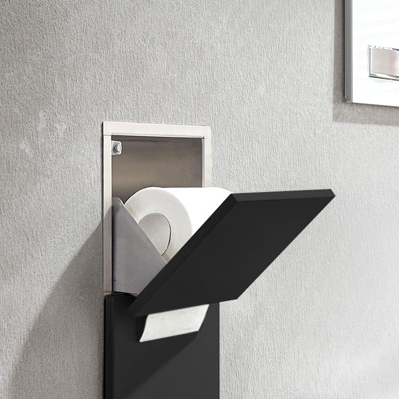 Emco ASIS Pure Unterputz-Schrankmodul für Klobürstengarnitur, Badezimmerschrank mit Toilettenpapierh