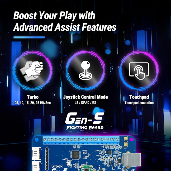 Brook Gaming GEN 5 Wired Fighting Board – Kompatibel mit PS5, PS4, NS, NS2 und PC/Ultra-niedrige Lat