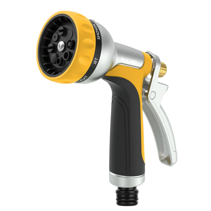 RESTMO Vollmetall Gartenbrause & Gartenspritze, Robust Handbrause Garten für ganzjährigen Outdoor-Ge