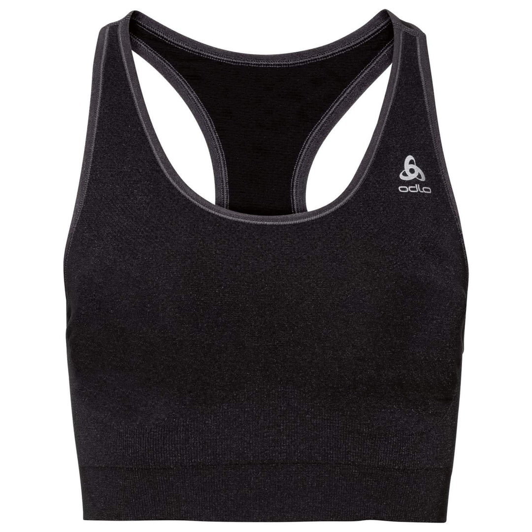 Odlo Damen Sport Bra Seamless Medium Ceramicool Sport-Bra XS Black Melange, XS Black Melange