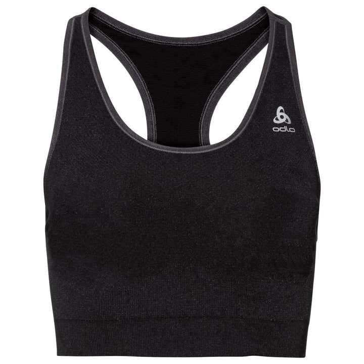 Odlo Damen Sport Bra Seamless Medium Ceramicool Sport-Bra XS Black Melange, XS Black Melange